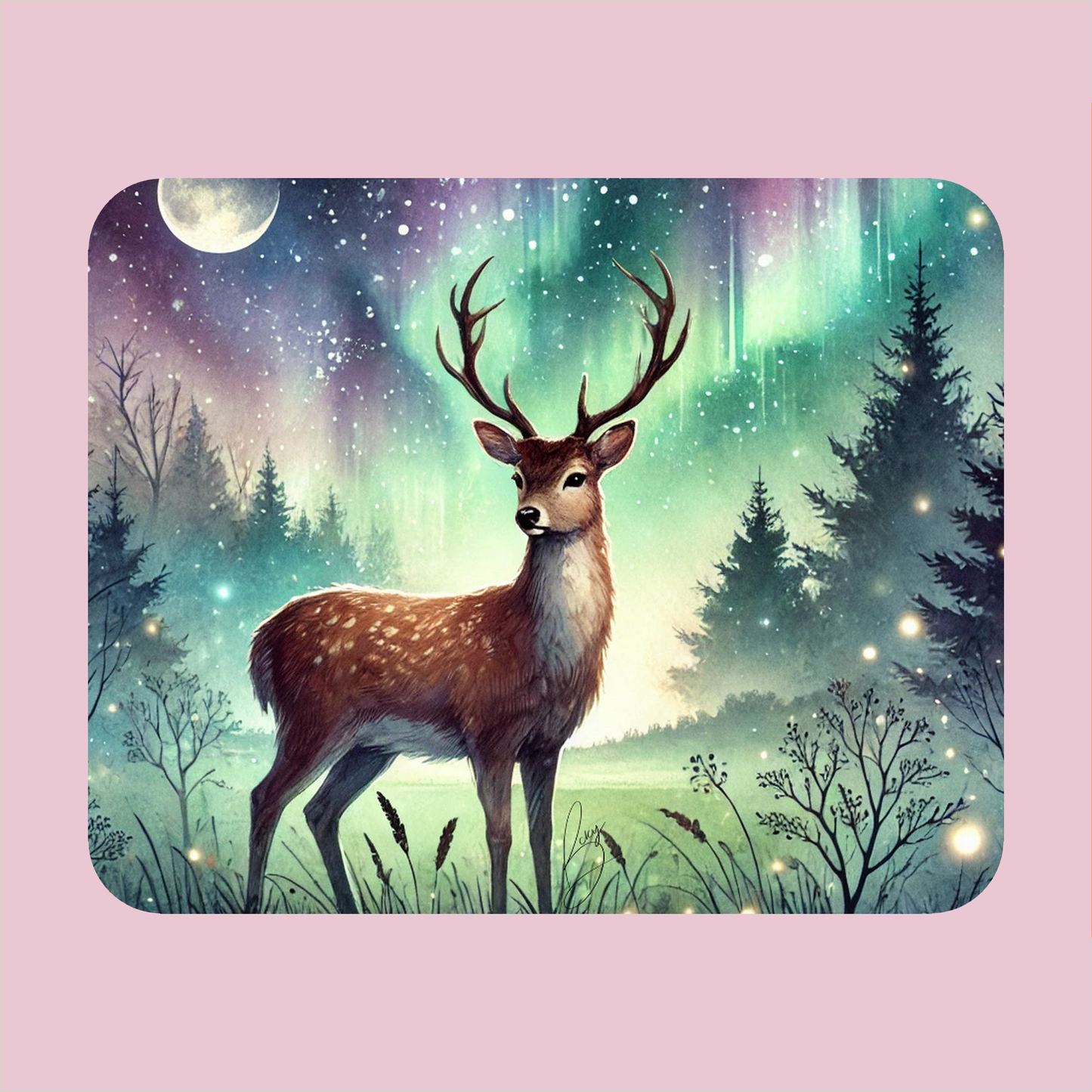 Night Deer Mouse Pad