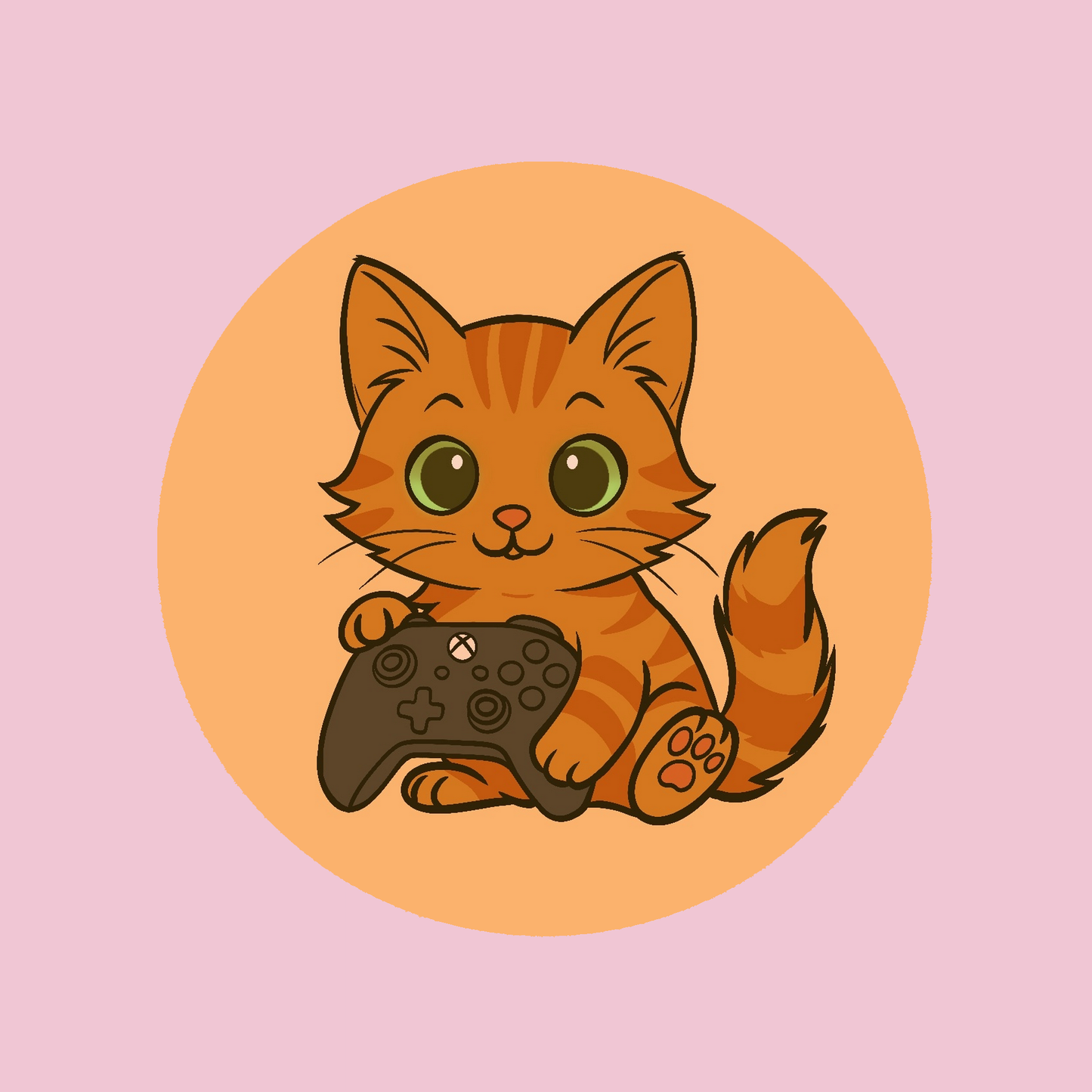 Sous-verre Chaton Orange Gamer