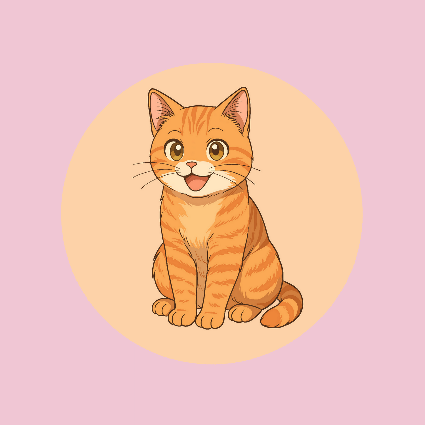 Sous-verre Chat Tabby Roux