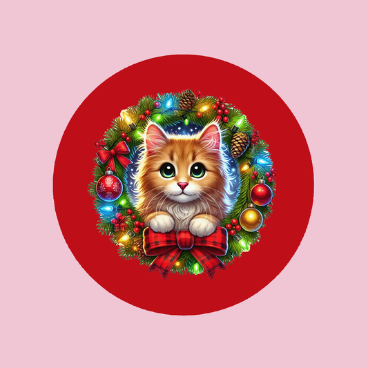 Orange Cat - Christmas Coaster