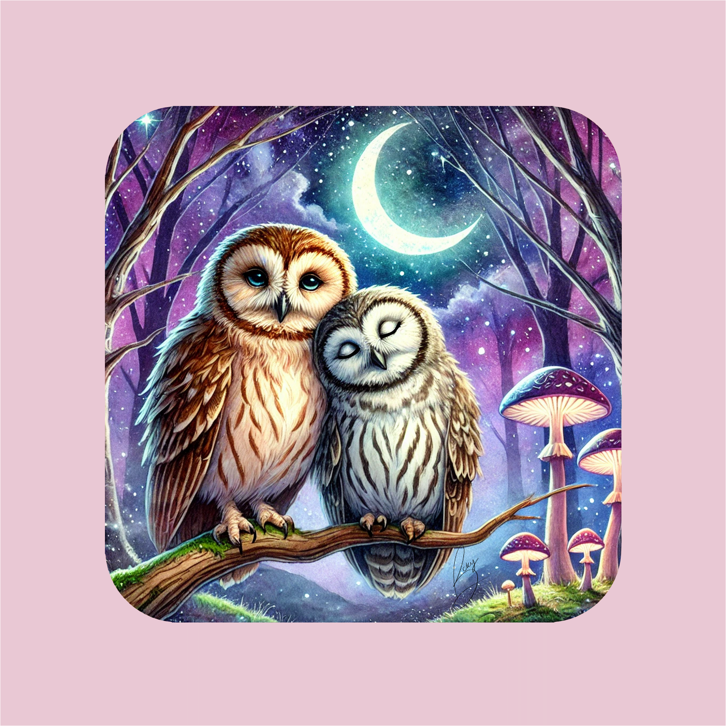 Owls in Love Magnet