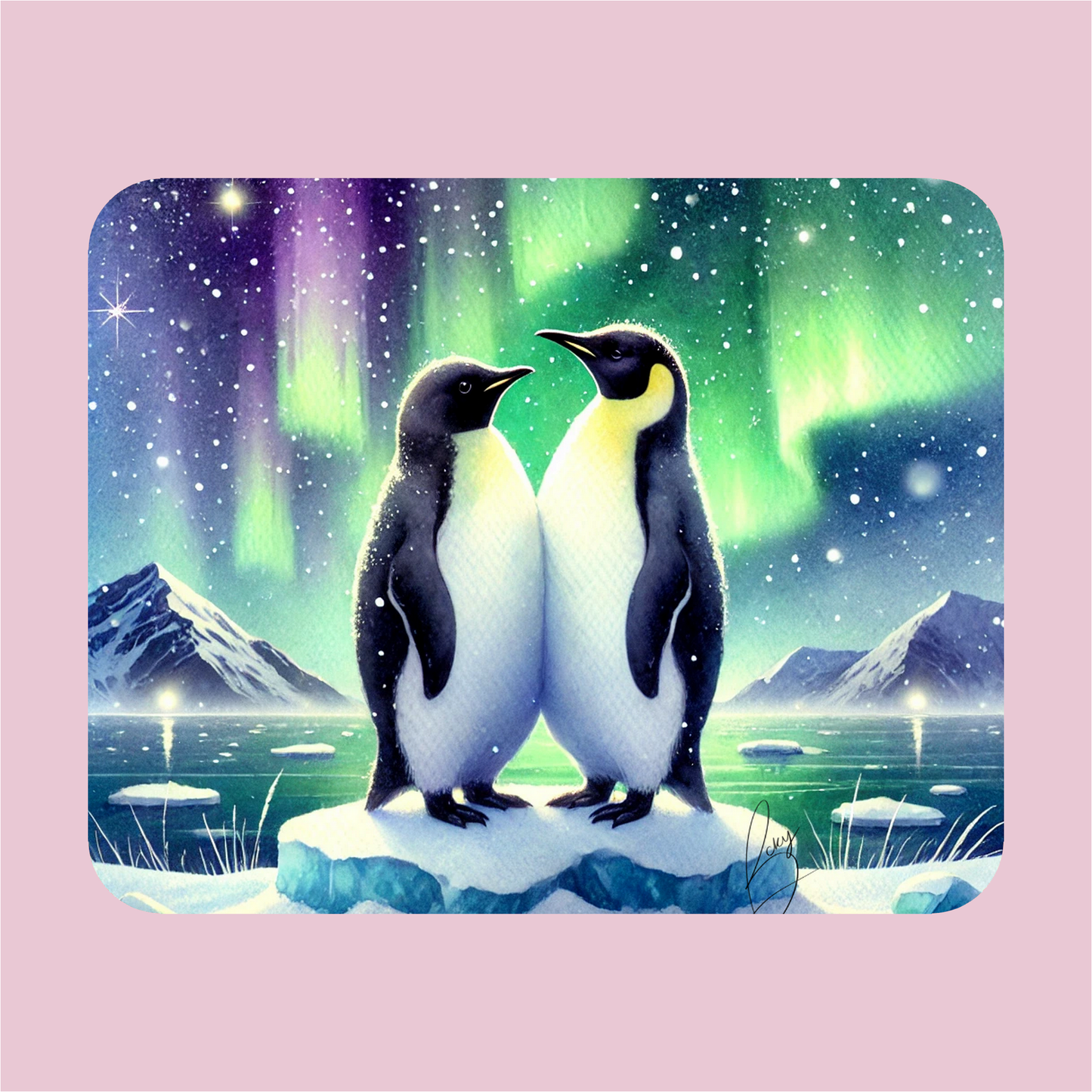 Penguins in Love Mouse Pad