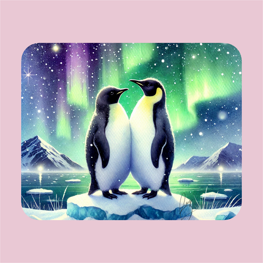 Tapis de Souris Pingouins Amoureux