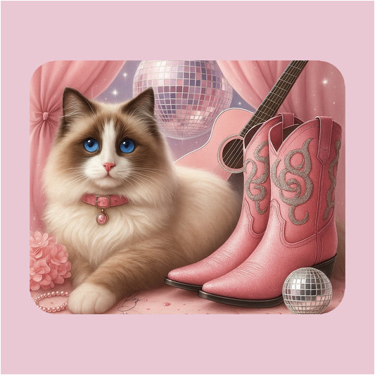 Pink Melody - Ragdoll Mouse Pad