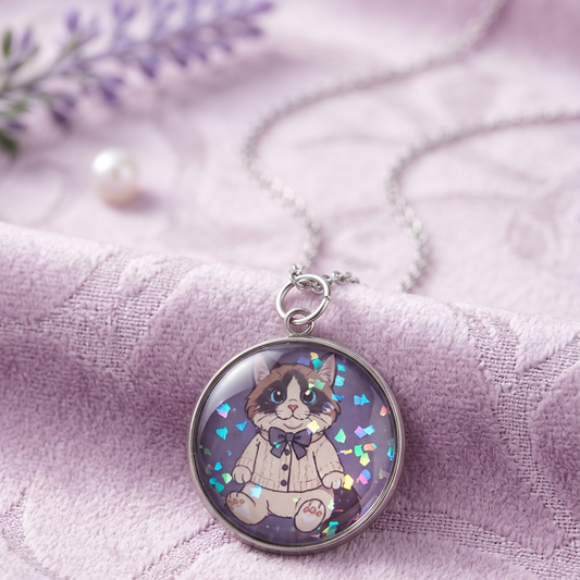 Collier Chat Ragdoll en Cardigan – Acier Inoxydable