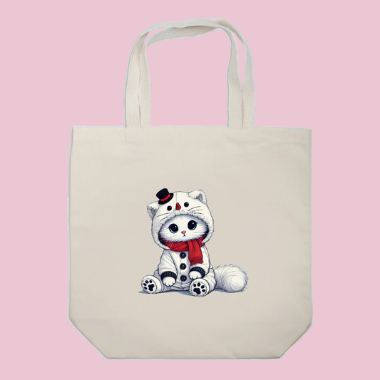 Snowman Kitty - Christmas Tote Bag