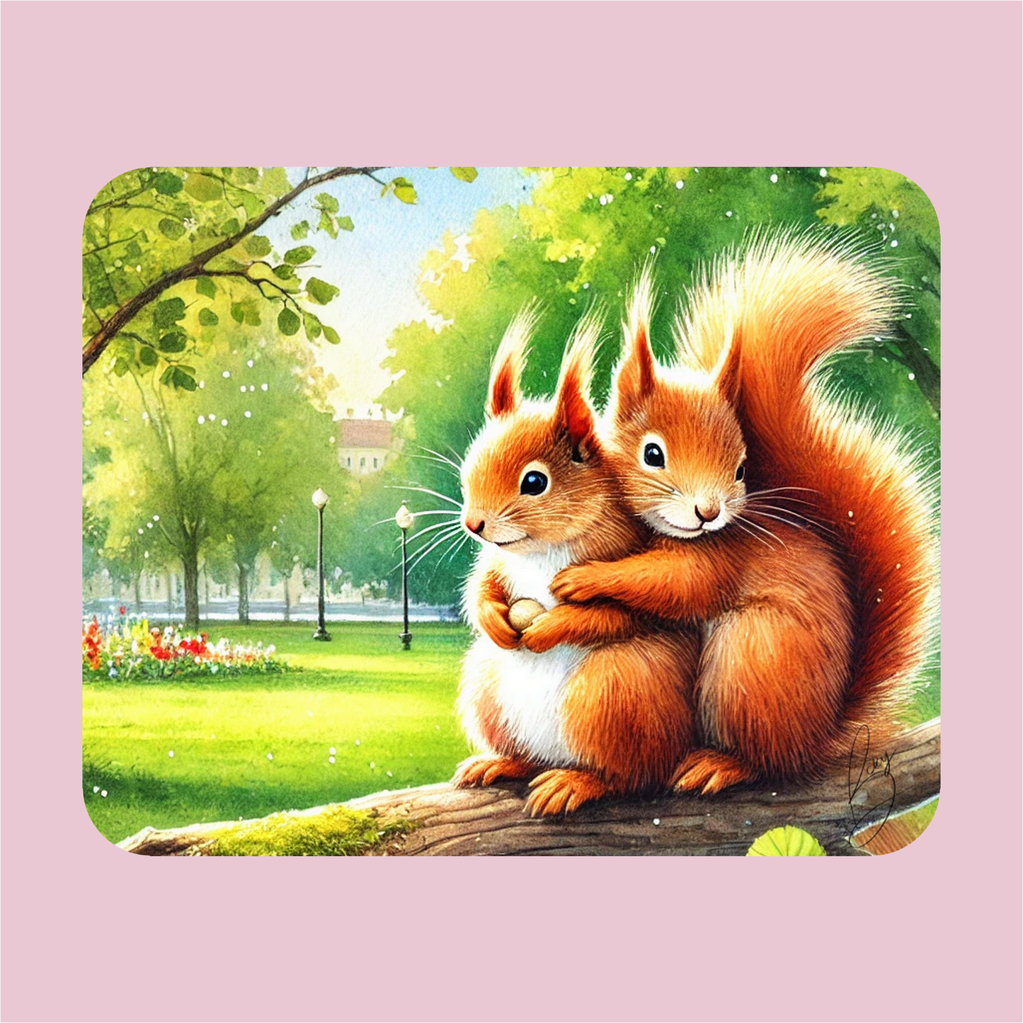 Squirrels in Love Mouse Pad