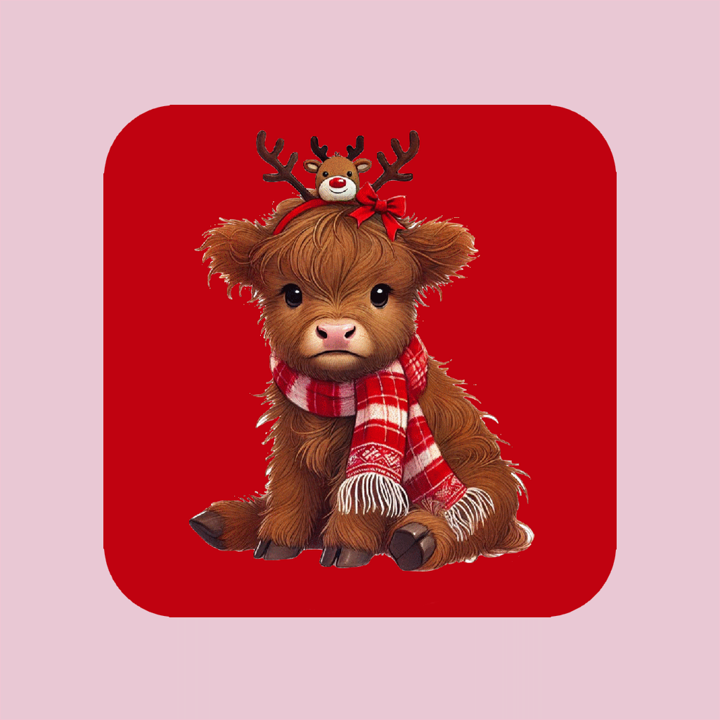 Aimant Vache Highland - Noël