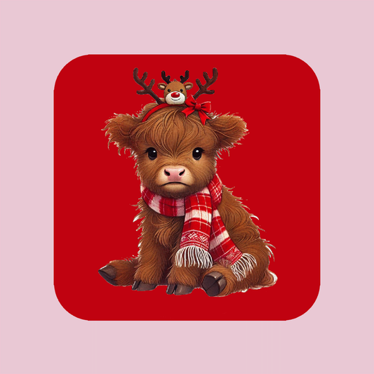 Aimant Vache Highland - Noël