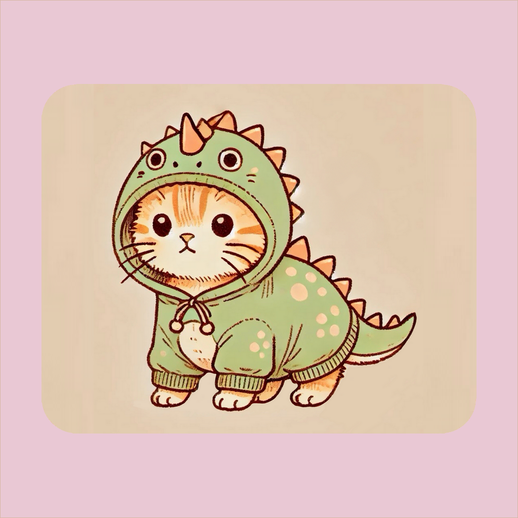 Dino Kitty Mouse Pad