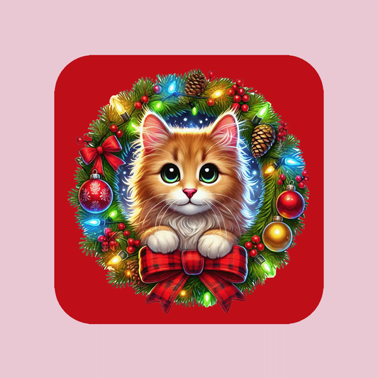 Aimant Chat Roux - Noël