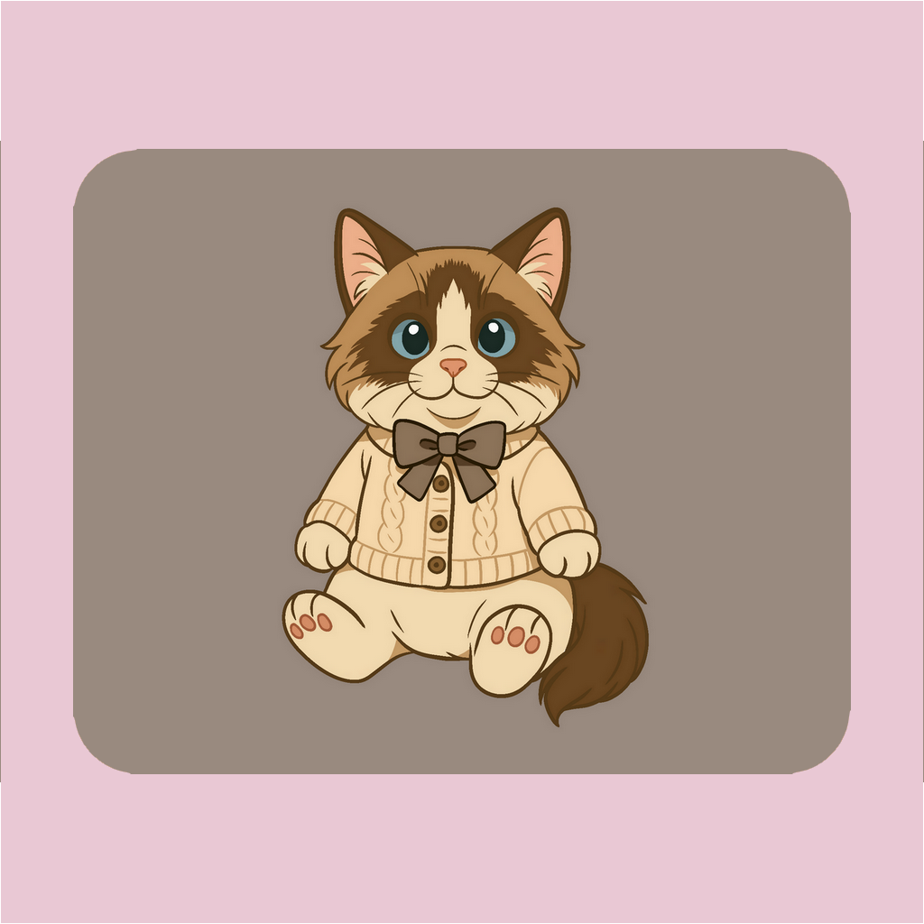 Tapis de Souris Ragdoll en Cardigan